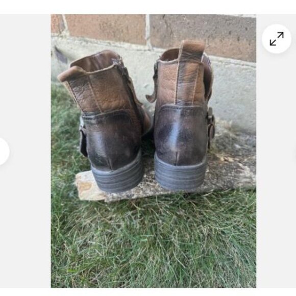 Earth Jericho Boots Women's 8 Brown Leather Comfort Cap Toe Biker Moto Buckle - Picture 7 of 9